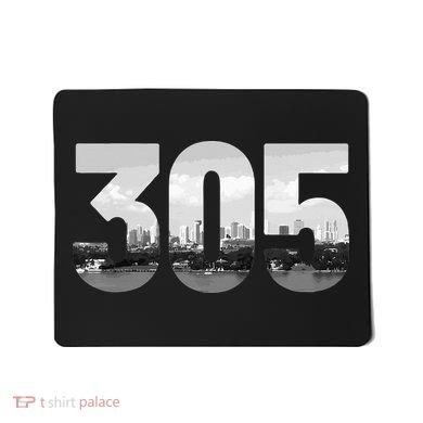 Miami 305 Area Code Skyline Florida Vintage Mousepad