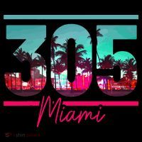 Miami 305 Area Code Florida Vintage Palm Trees Pride Retro T-Shirt thumb 7