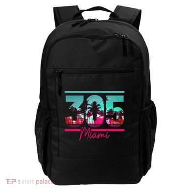 Miami 305 Area Code Florida Vintage Palm Trees Pride Retro Backpack