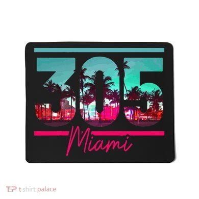 Miami 305 Area Code Florida Vintage Palm Trees Pride Retro Mousepad