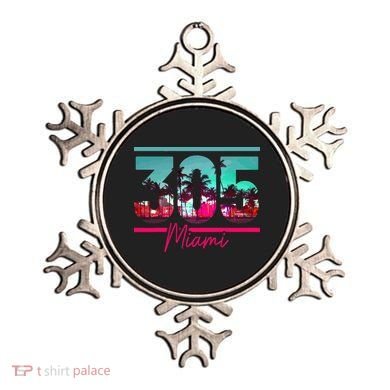 Miami 305 Area Code Florida Vintage Palm Trees Pride Retro Ornament