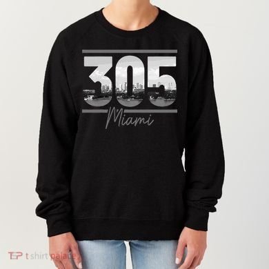 Miami 305 Area Code Skyline Florida Vintage Women's Sweatshirt