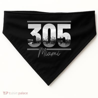 Miami 305 Area Code Skyline Florida Vintage USA-Made Doggie Bandana