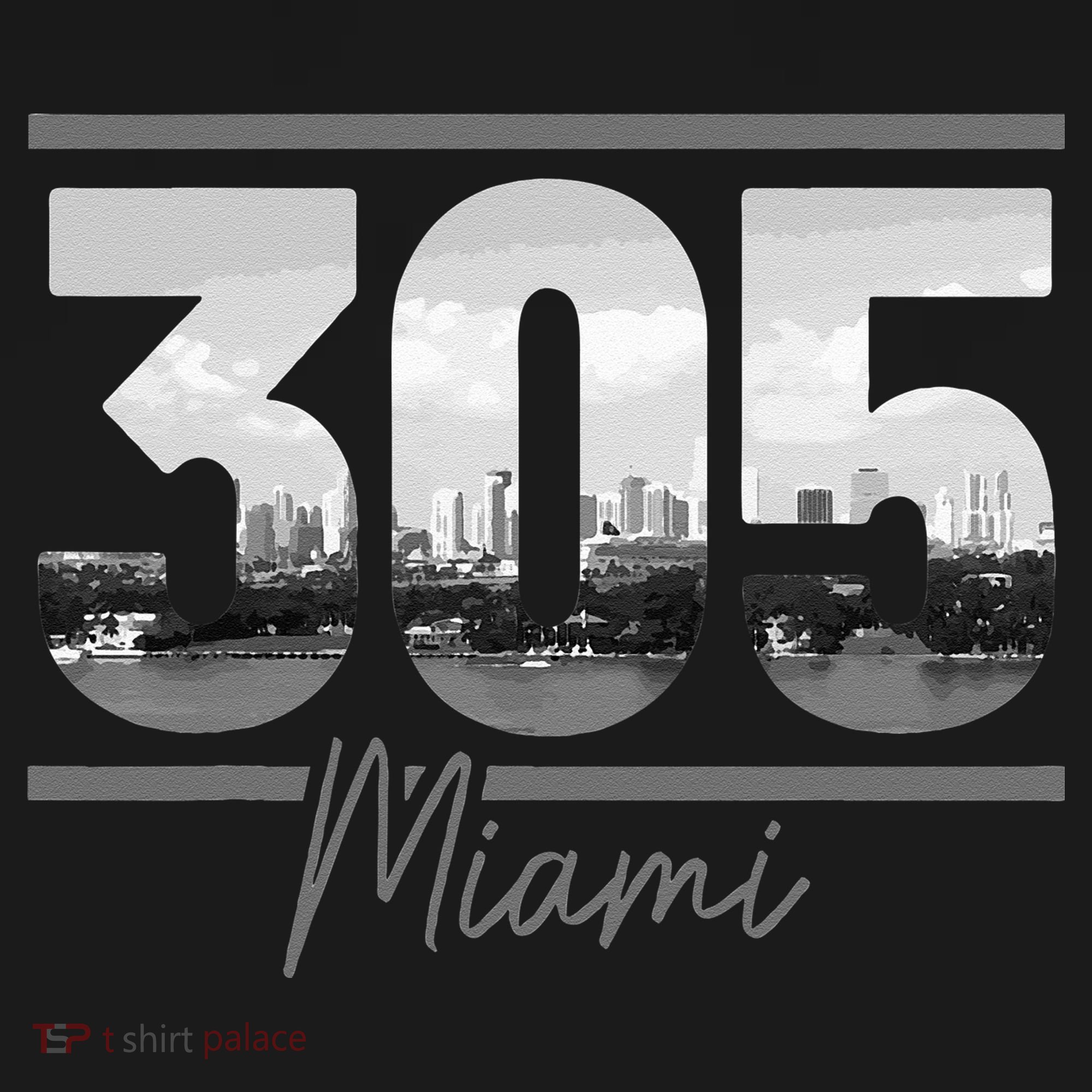 Miami 305 Area Code Skyline Florida Vintage Hoodie