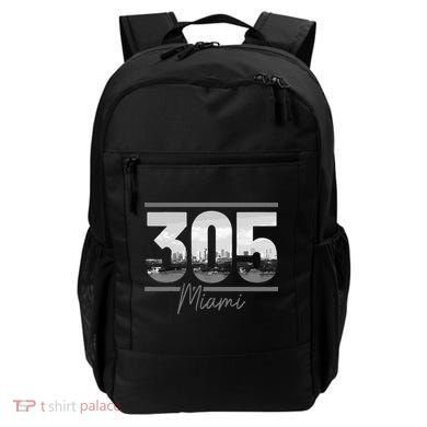 Miami 305 Area Code Skyline Florida Vintage Backpack