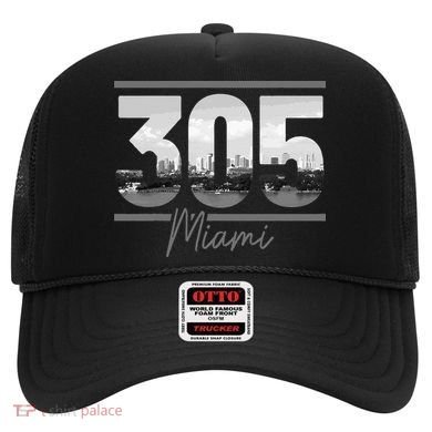 Miami 305 Area Code Skyline Florida Vintage Hat