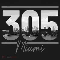 Miami 305 Area Code Skyline Florida Vintage Women's Long Sleeve Shirt thumb 2