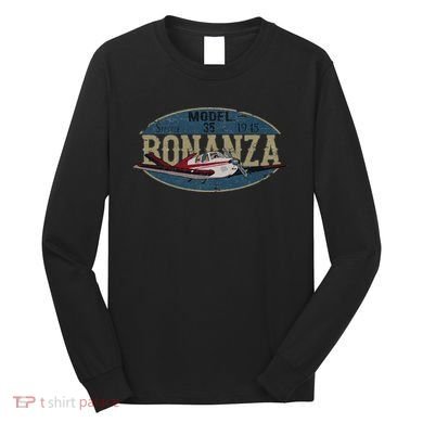 Model 35 Bonanza Since 1945 Retro Vintage Airplane Pilot Long Sleeve Shirt
