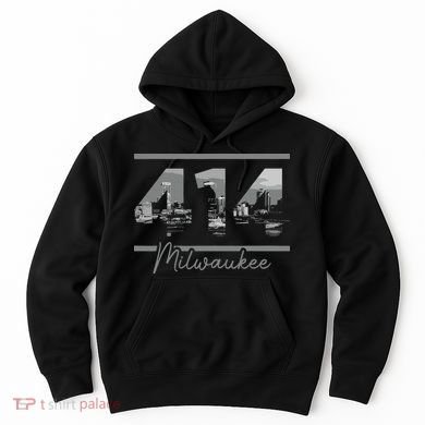 Milwaukee 414 Area Code Skyline Wisconsin Vintage Hoodie