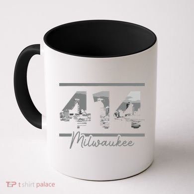 Milwaukee 414 Area Code Skyline Wisconsin Vintage Coffee Mug