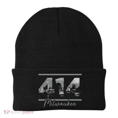 Milwaukee 414 Area Code Skyline Wisconsin Vintage Beanie