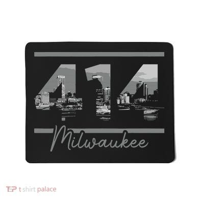 Milwaukee 414 Area Code Skyline Wisconsin Vintage Mousepad