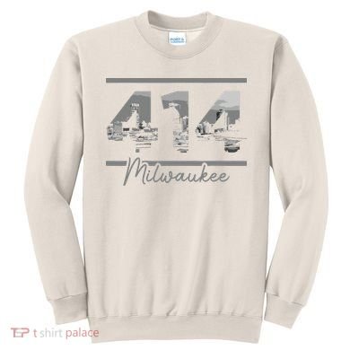 Milwaukee 414 Area Code Skyline Wisconsin Vintage Sweatshirt