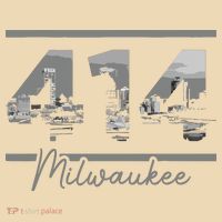 Milwaukee 414 Area Code Skyline Wisconsin Vintage T-Shirt thumb 2