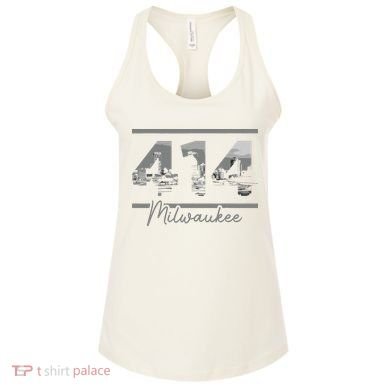 Milwaukee 414 Area Code Skyline Wisconsin Vintage Women's Tank Top