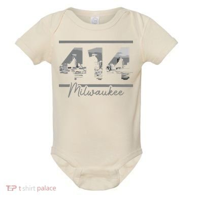 Milwaukee 414 Area Code Skyline Wisconsin Vintage Baby Bodysuit