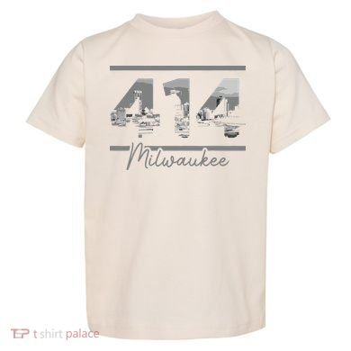 Milwaukee 414 Area Code Skyline Wisconsin Vintage Toddler T-Shirt