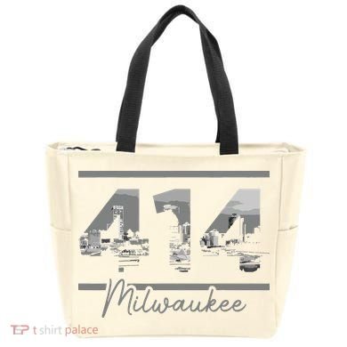 Milwaukee 414 Area Code Skyline Wisconsin Vintage Tote Bag