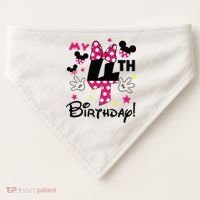My 4th Birthday Funny Birthday Party Girl USA-Made Doggie Bandana thumb 0