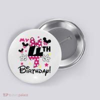 My 4th Birthday Funny Birthday Party Girl Button thumb 0