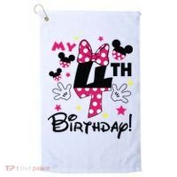 My 4th Birthday Funny Birthday Party Girl Golf Towel thumb 0