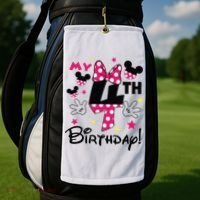 My 4th Birthday Funny Birthday Party Girl Golf Towel thumb 2