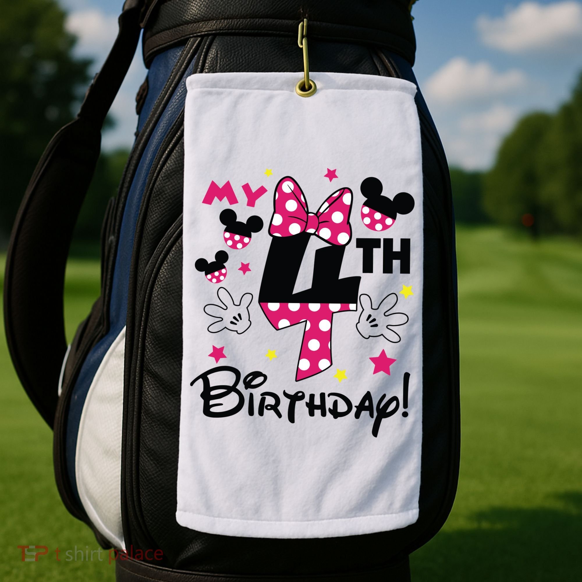 My 4th Birthday Funny Birthday Party Girl Golf Towel