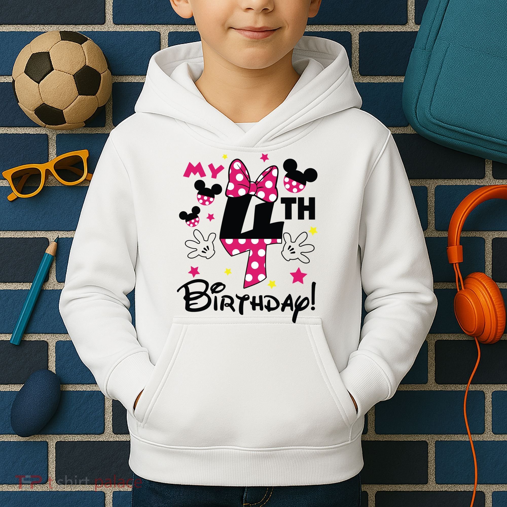 My 4th Birthday Funny Birthday Party Girl Kids Hoodie