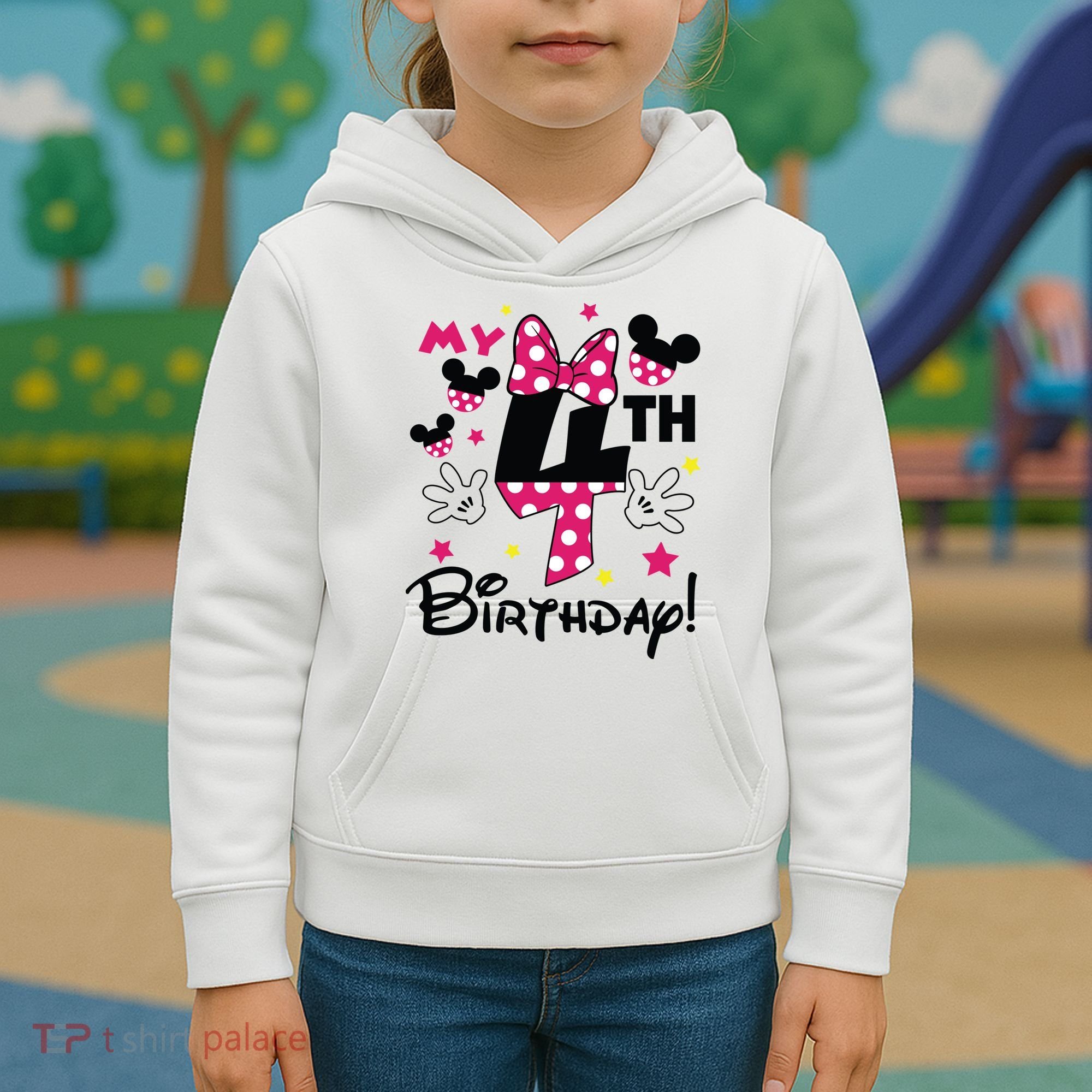 My 4th Birthday Funny Birthday Party Girl Kids Hoodie