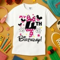My 4th Birthday Funny Birthday Party Girl Kids T-Shirt thumb 3