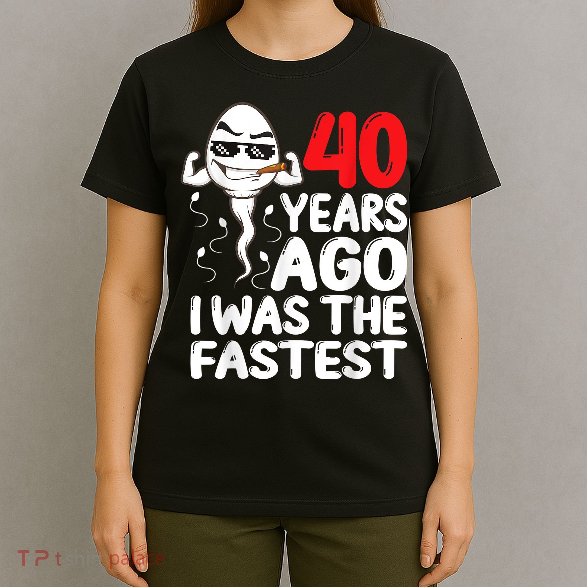 m.e.ns 40th Birthday Gag dress 40 Years Ago I Was The Fastest Funny T-Shirt
