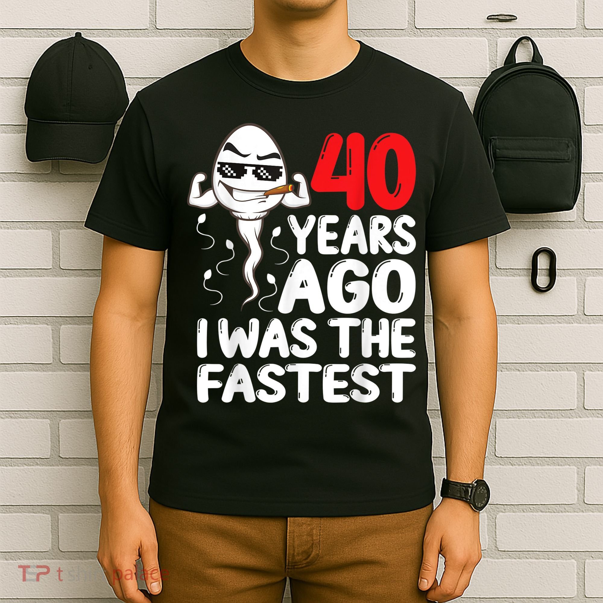 m.e.ns 40th Birthday Gag dress 40 Years Ago I Was The Fastest Funny T-Shirt