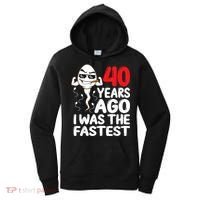 m.e.ns 40th Birthday Gag dress 40 Years Ago I Was The Fastest Funny Women's Hoodie thumb 0