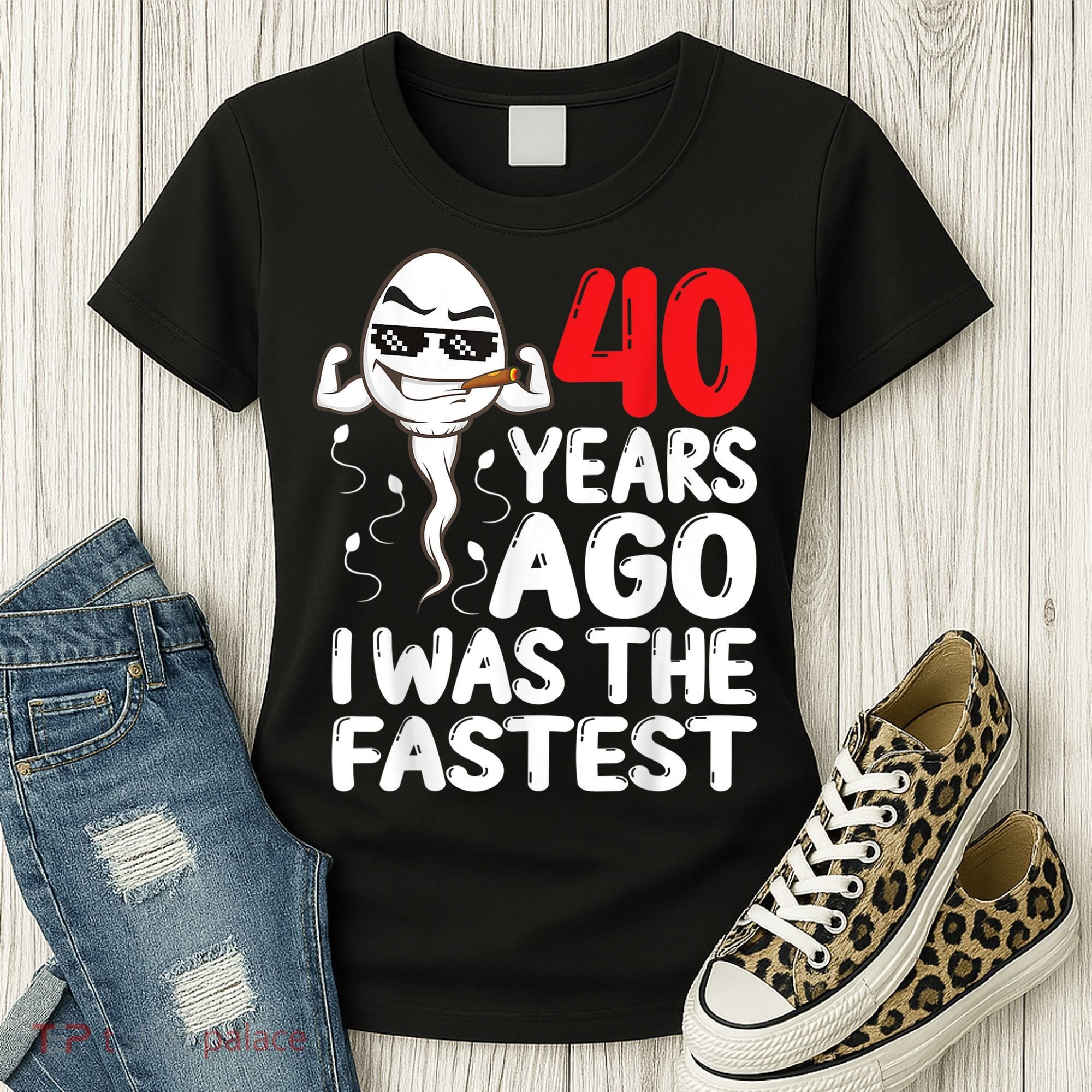 m.e.ns 40th Birthday Gag dress 40 Years Ago I Was The Fastest Funny Women's T-Shirt