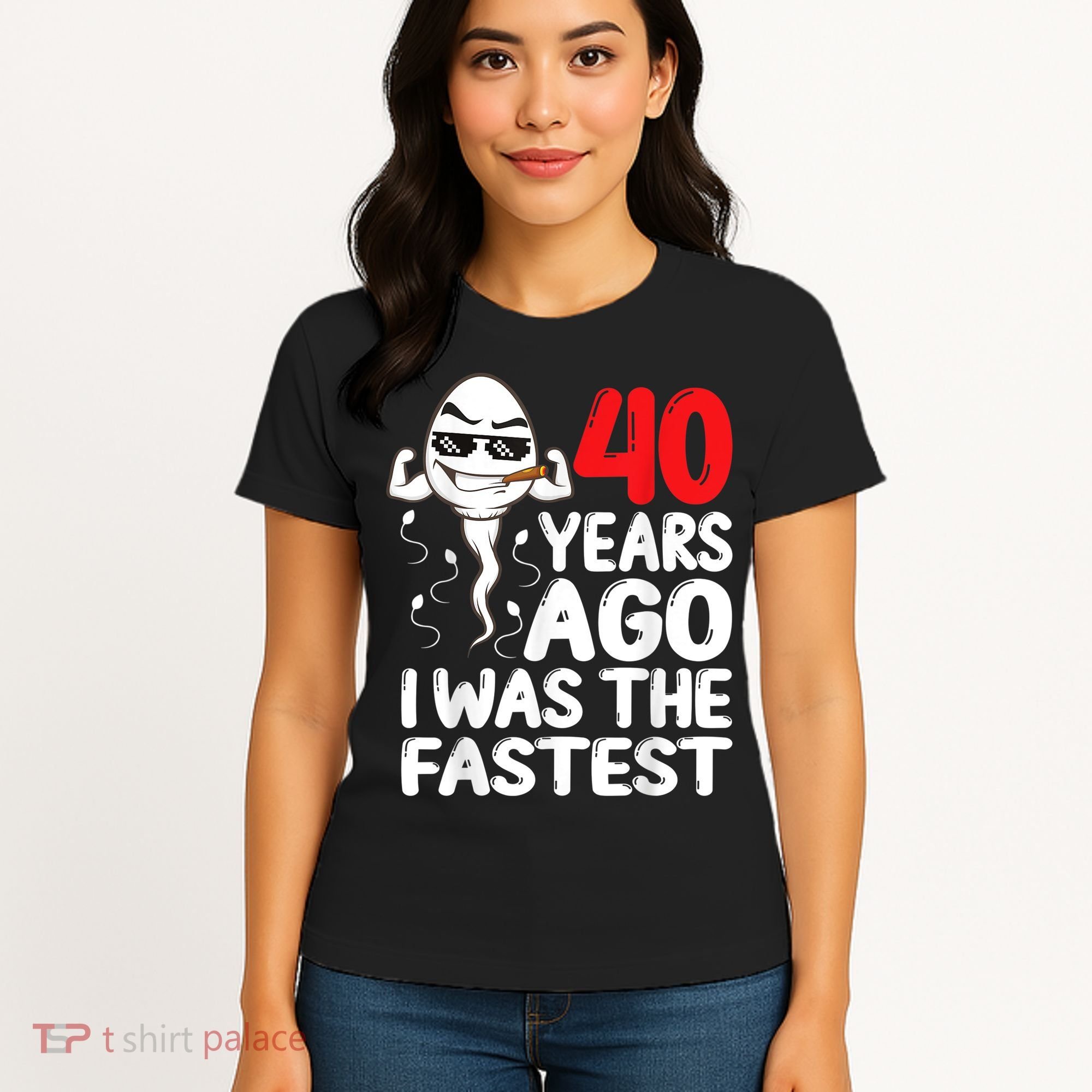 m.e.ns 40th Birthday Gag dress 40 Years Ago I Was The Fastest Funny Women's T-Shirt