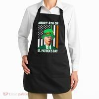 Merry 4th Of St Patrick's Day Confused Joe Biden Funny Apron thumb 2
