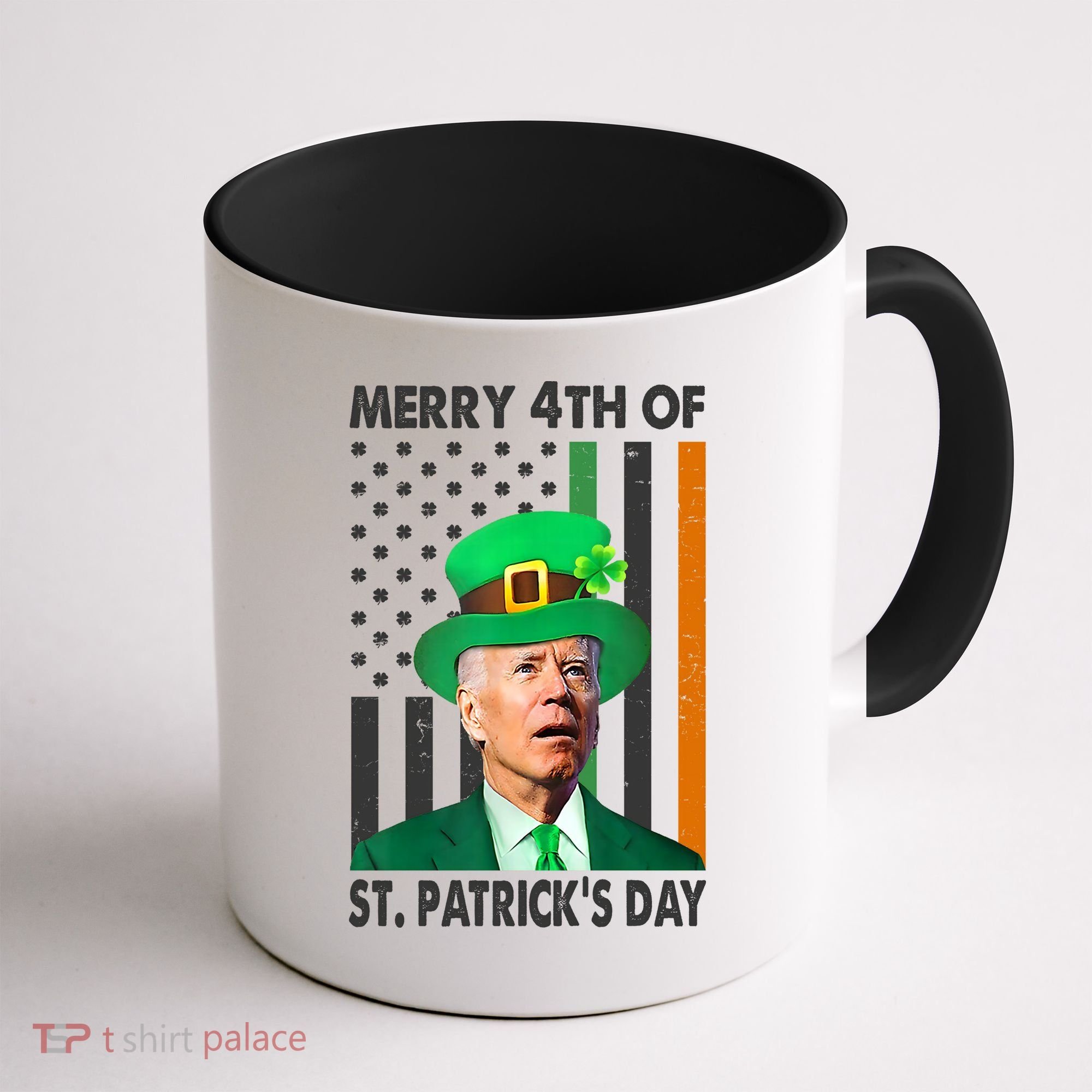 Merry 4th Of St Patrick's Day Confused Joe Biden Funny Coffee Mug