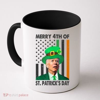 Merry 4th Of St Patrick's Day Confused Joe Biden Funny Coffee Mug