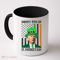 Merry 4th Of St Patrick's Day Confused Joe Biden Funny Coffee Mug thumb 0