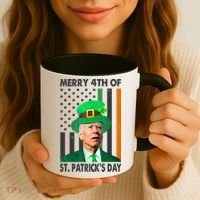 Merry 4th Of St Patrick's Day Confused Joe Biden Funny Coffee Mug thumb 3