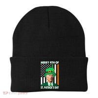 Merry 4th Of St Patrick's Day Confused Joe Biden Funny Beanie thumb 0