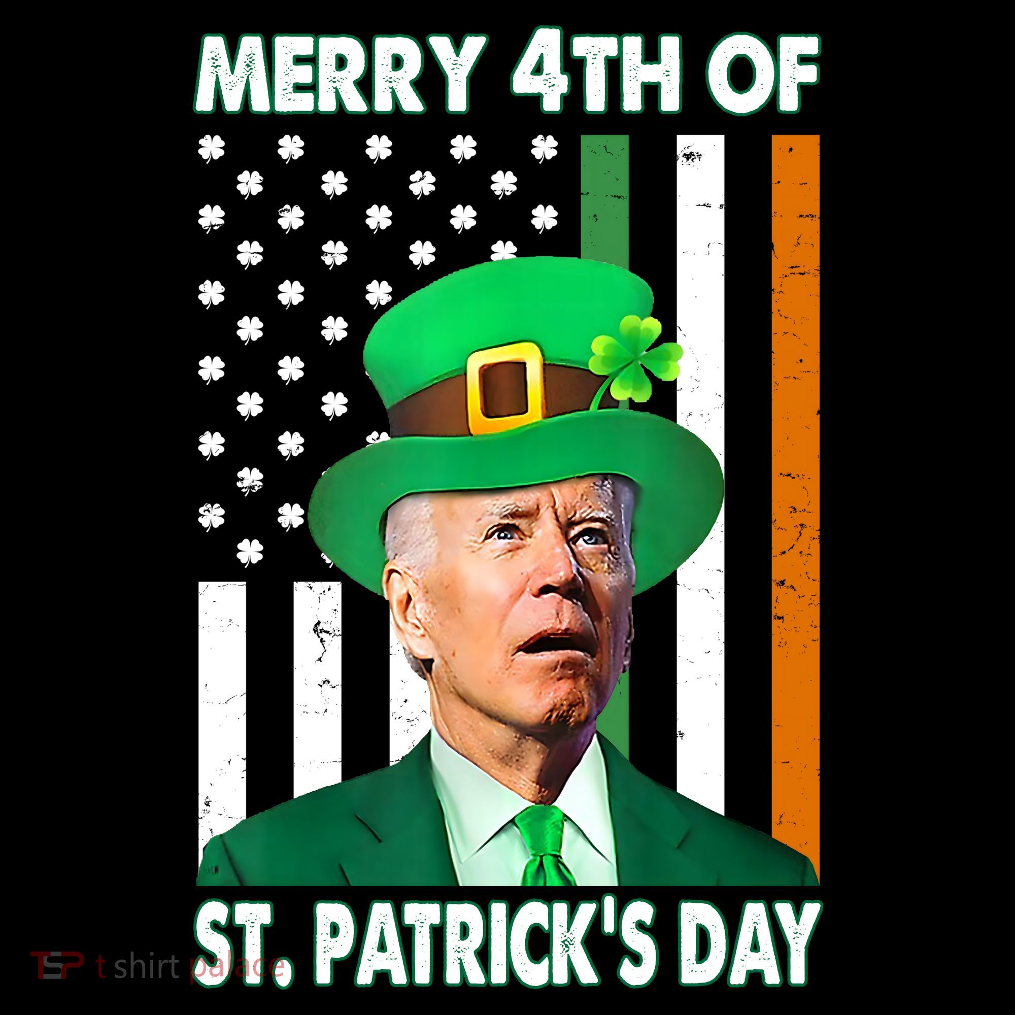 Merry 4th Of St Patrick's Day Confused Joe Biden Funny Women's Hoodie