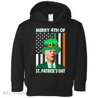 Merry 4th Of St Patrick's Day Confused Joe Biden Funny Toddler Hoodie thumb 0