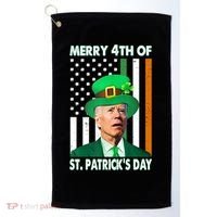 Merry 4th Of St Patrick's Day Confused Joe Biden Funny Golf Towel thumb 0