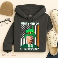 Merry 4th Of St Patrick's Day Confused Joe Biden Funny Hoodie thumb 4