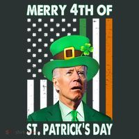 Merry 4th Of St Patrick's Day Confused Joe Biden Funny Sweatshirt thumb 2