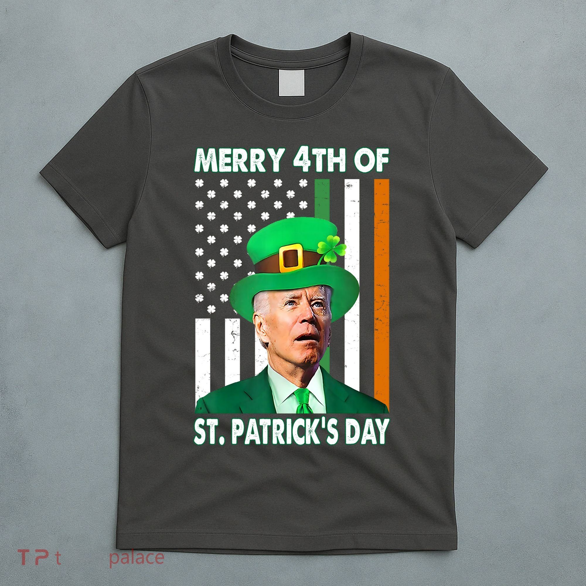 Merry 4th Of St Patrick's Day Confused Joe Biden Funny T-Shirt