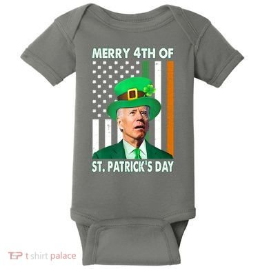 Merry 4th Of St Patrick's Day Confused Joe Biden Funny Baby Bodysuit