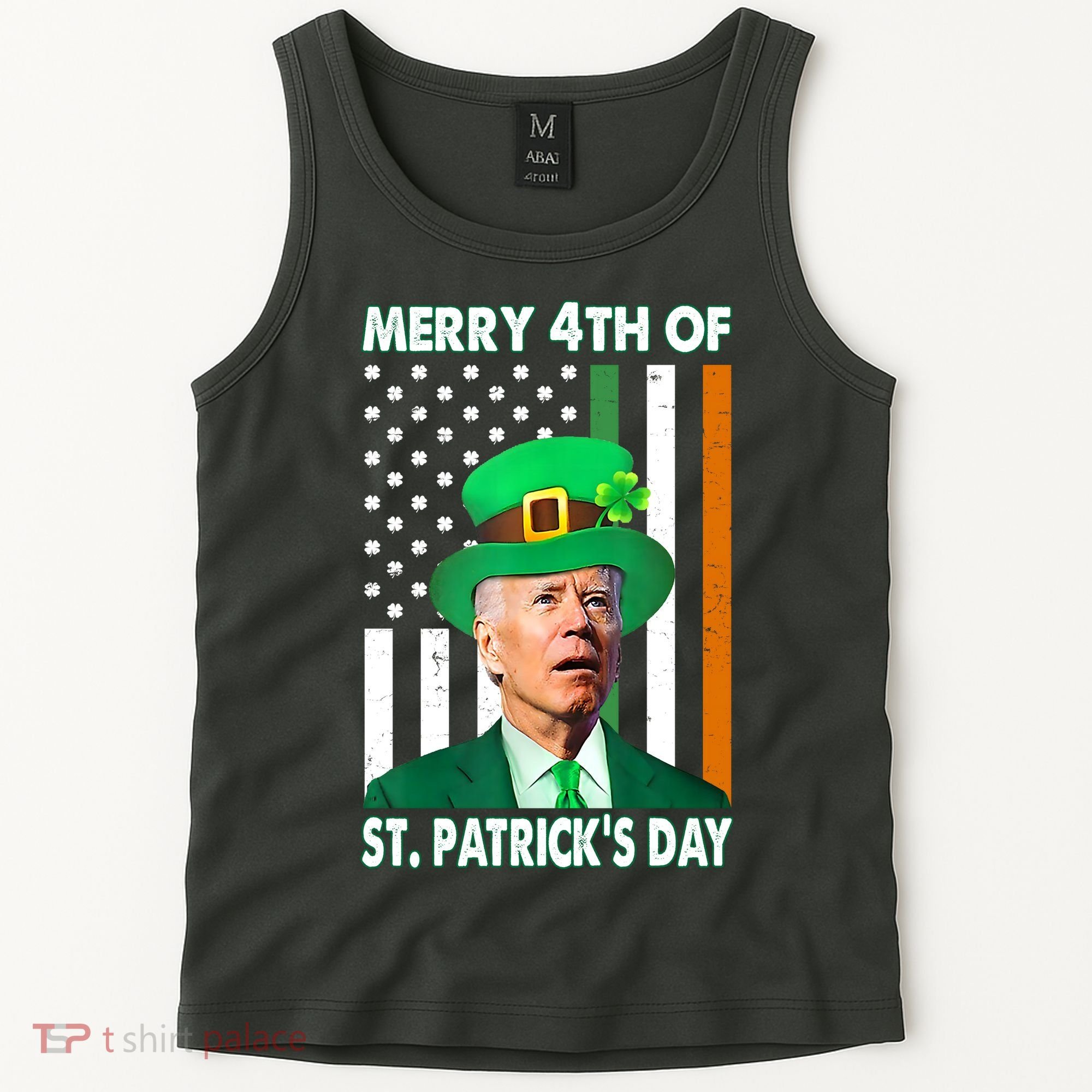 Merry 4th Of St Patrick's Day Confused Joe Biden Funny Tank Top