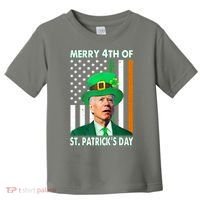 Merry 4th Of St Patrick's Day Confused Joe Biden Funny Toddler T-Shirt thumb 0